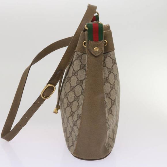 GUCCI GG Supreme Web Sherry Line Shoulder Bag PVC Beige 41 02 034 Auth ep3406 - Picture 4 of 16